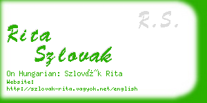 rita szlovak business card